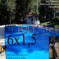 Super Capa para Piscina 6x1,5 + 24 LonaFlex 20cm + 24 LonaFix + 1 Bóia